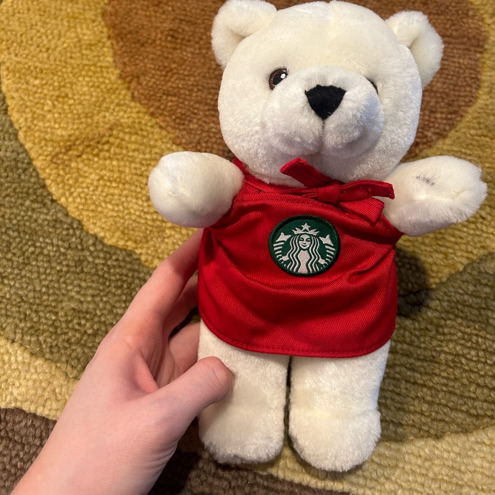 Starbucks Barista Bear Holiday Christmas Mini Stuffed Animal Plush Teddy Bear